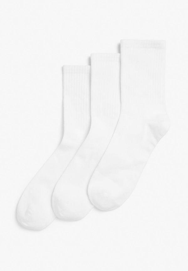 3-pack cotton socks - White