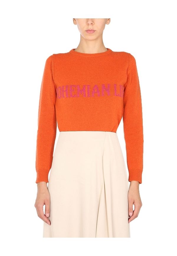 Alberta Ferretti - Stickade tröjor & koftor - Orange - Dam - Storlek: 2XS