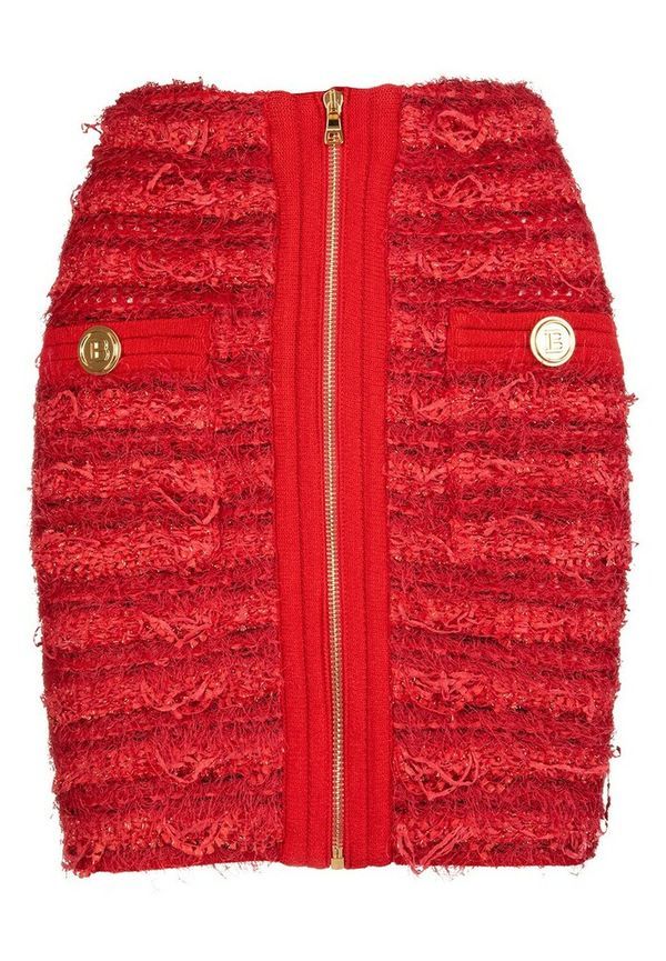 Balmain - Kjolar - Röd - Dam - Storlek: Xs,S,M