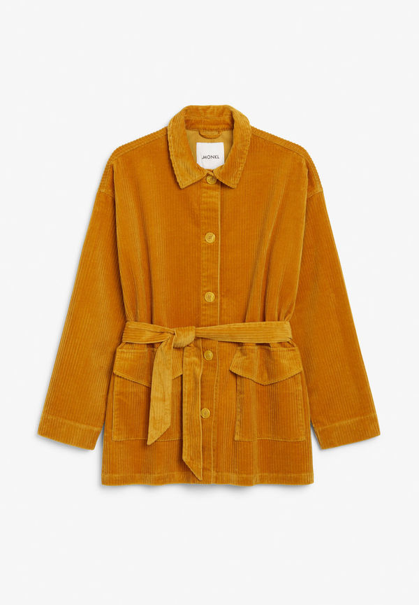Belted corduroy jacket - Yellow