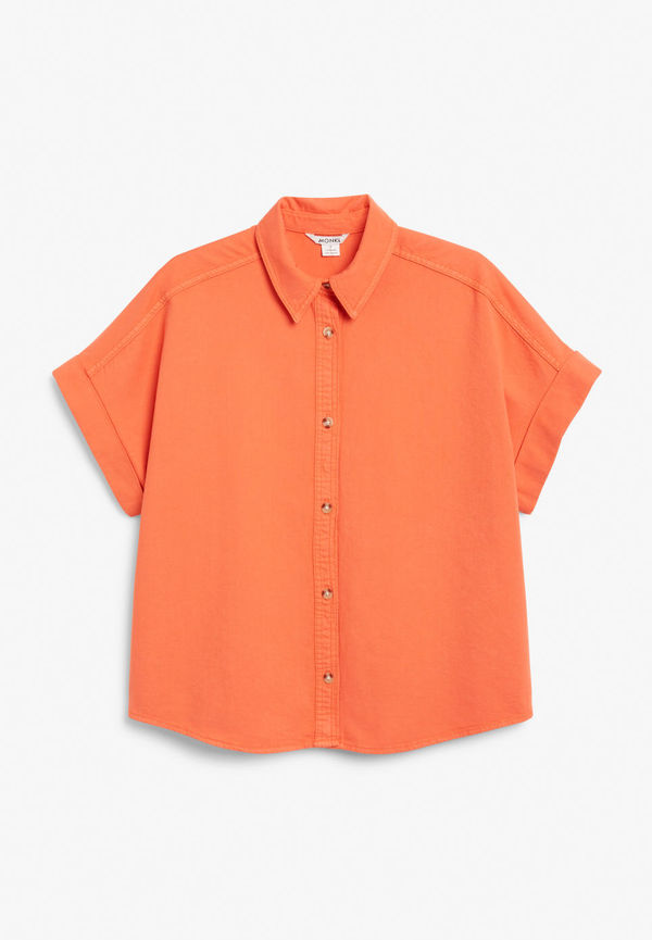 Boxy denim shirt - Orange