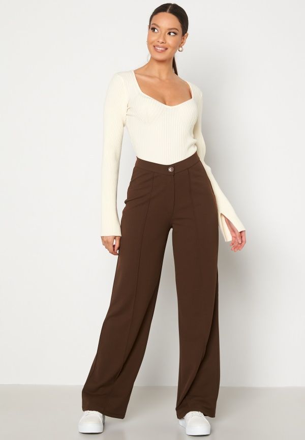 BUBBLEROOM Hilma soft suit trousers Brown S