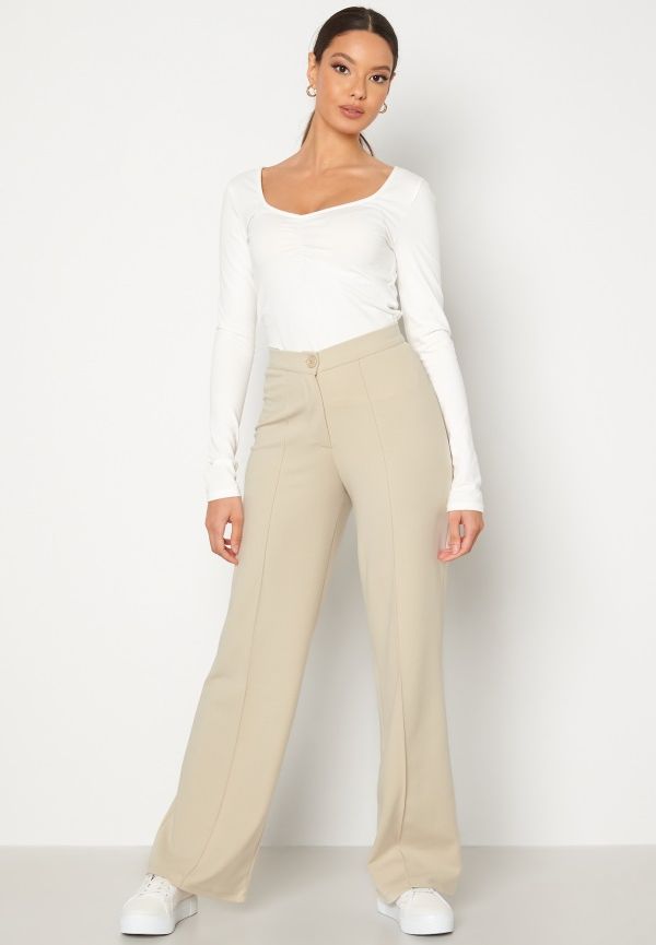 BUBBLEROOM Hilma soft suit trousers Light beige XL