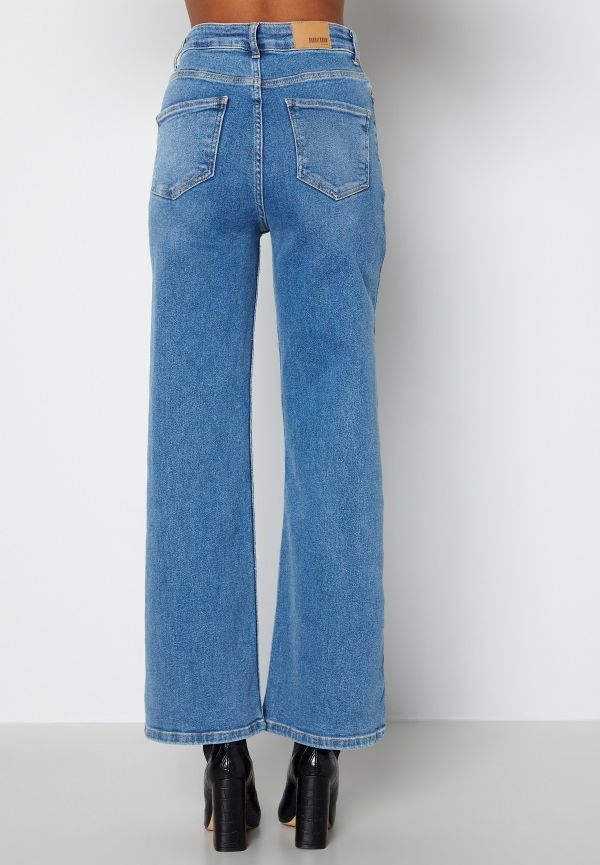 BUBBLEROOM June wide leg stretch jeans Medium blue 40S