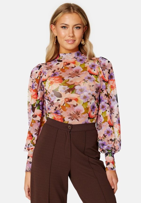 BUBBLEROOM Melissa mesh top Multi colour / Floral XS