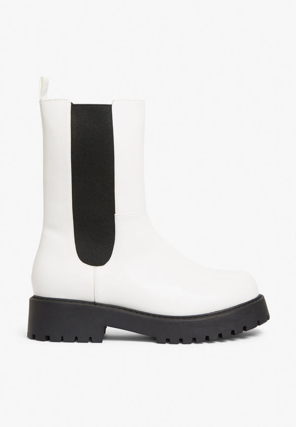 Chunky chelsea boots - White