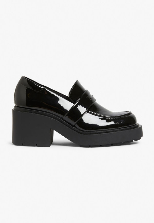 Chunky heeled loafers - Black