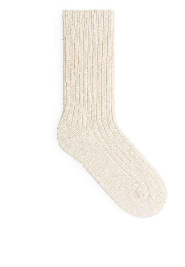Chunky Knit Socks - Beige