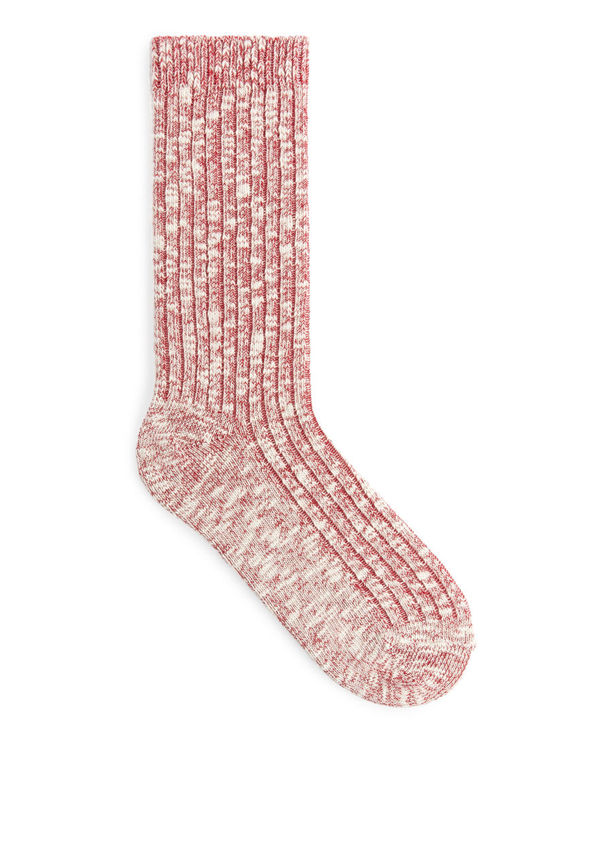 Chunky Knit Socks - Red