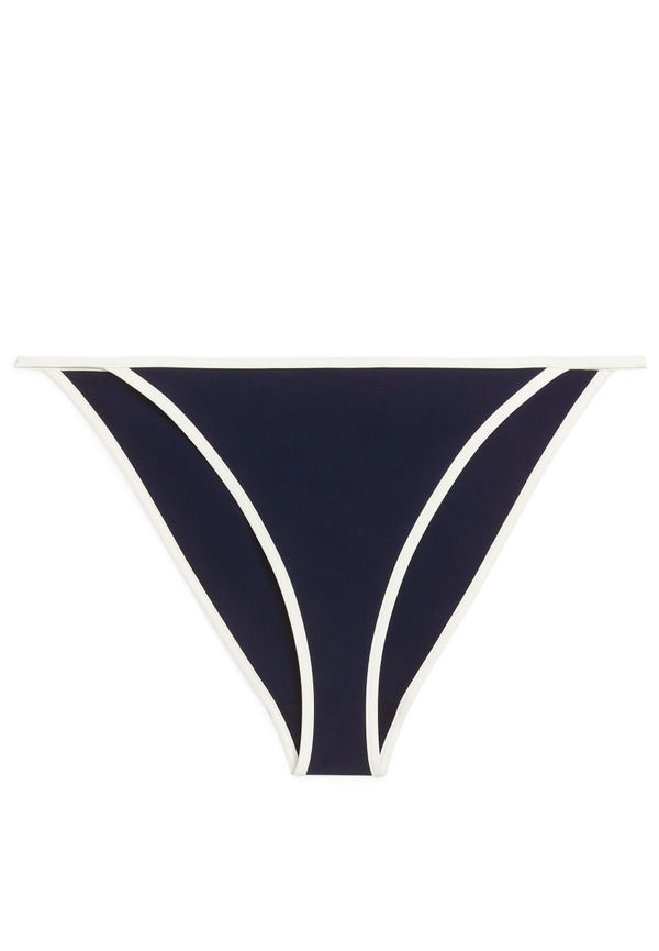 Contrast Binding Bikini Bottom - Blue