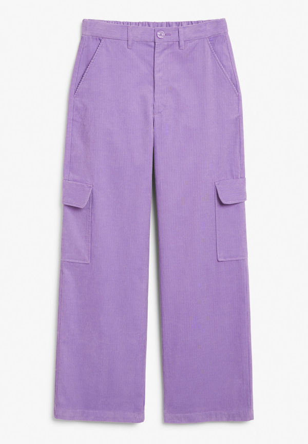 Corduroy cargo trousers - Purple