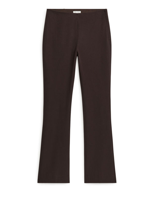 Cotton Stretch Trousers - Brown