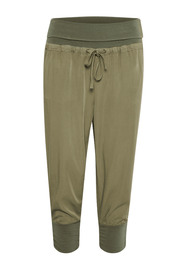 Cream - Byxor Line Pants - Grön