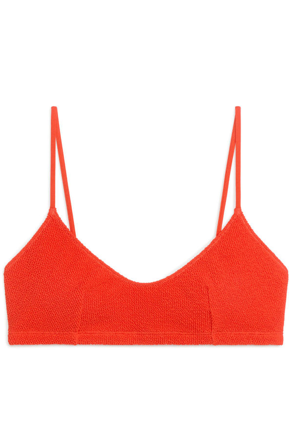 Crinkle Bikini Top - Orange