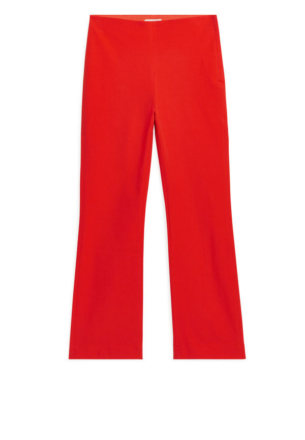 Cropped Cotton Stretch Trousers - Orange
