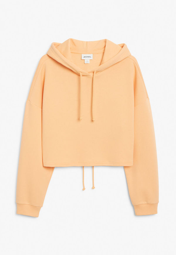 Cropped hoodie with cut out back - Orange