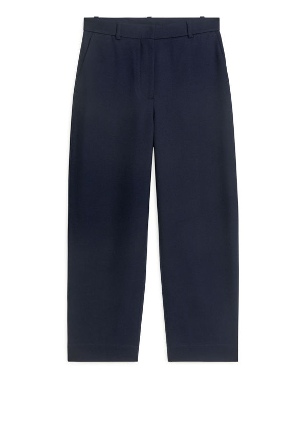 Cropped Suit Trousers - Blue
