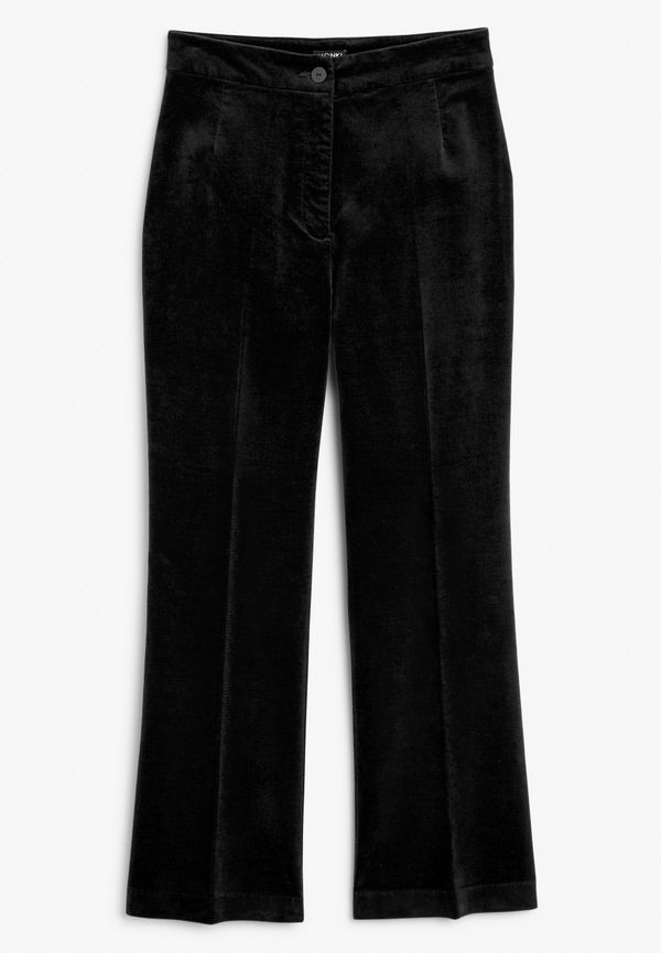 Cropped velvet trousers - Black