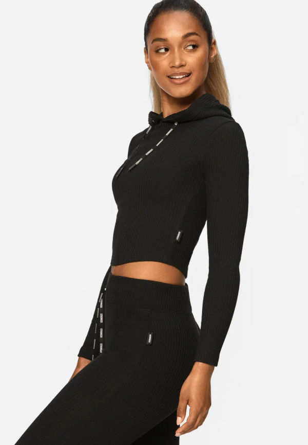 Cush Cropped Hoodie Black