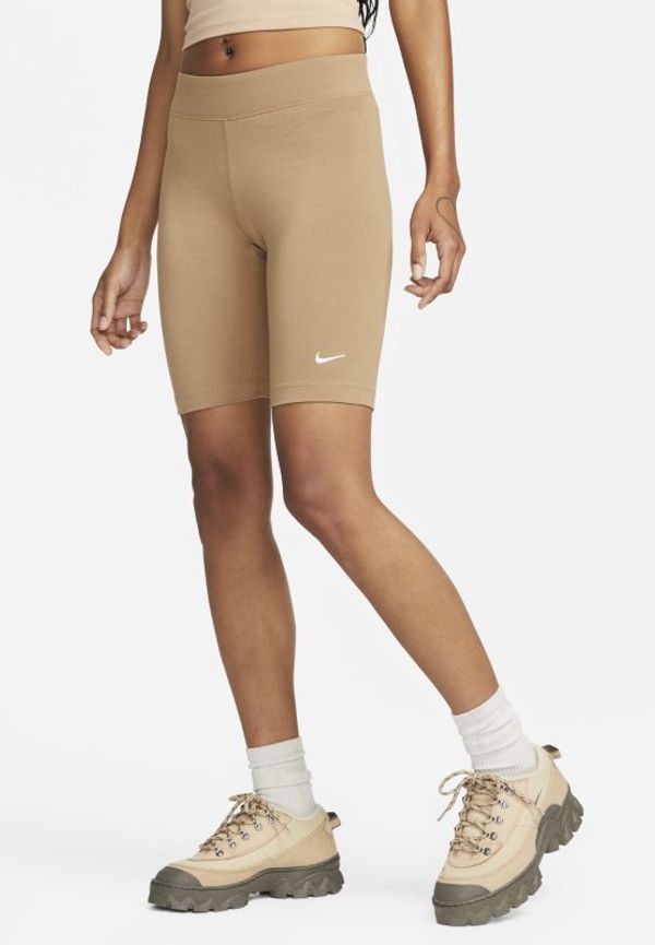Cykelshorts Nike Sportswear Essential med medelhög midja för kvinnor - Brun
