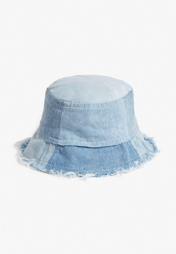 Denim patchwork bucket hat - Blue