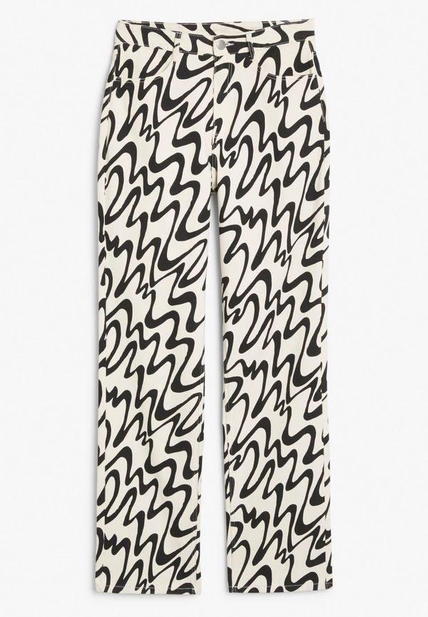 Denim style trousers - White