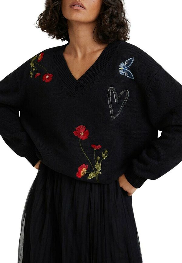 Desigual - Stickade tröjor & koftor - Svart - Dam - Storlek: S