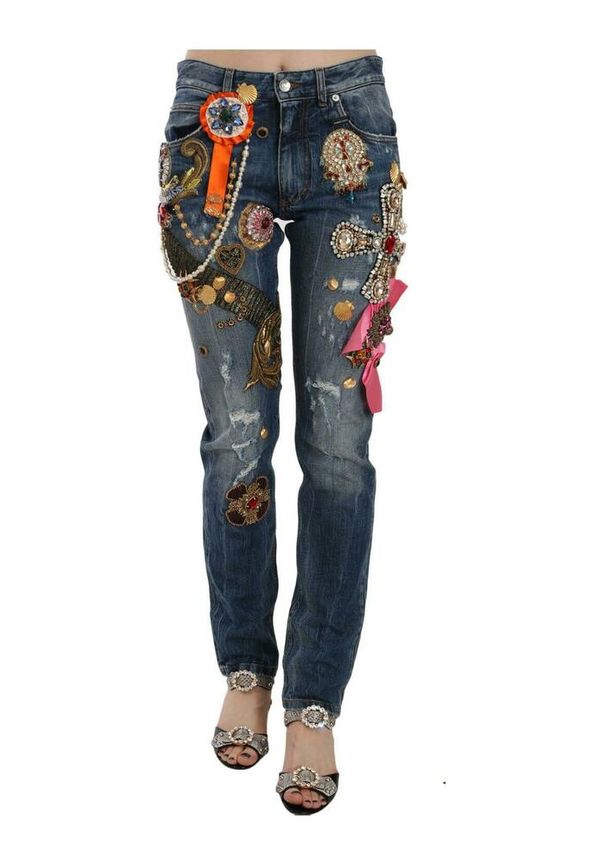Dolce & Gabbana - Skinny Jeans - Blå - Dam - Storlek: Xs,2Xs