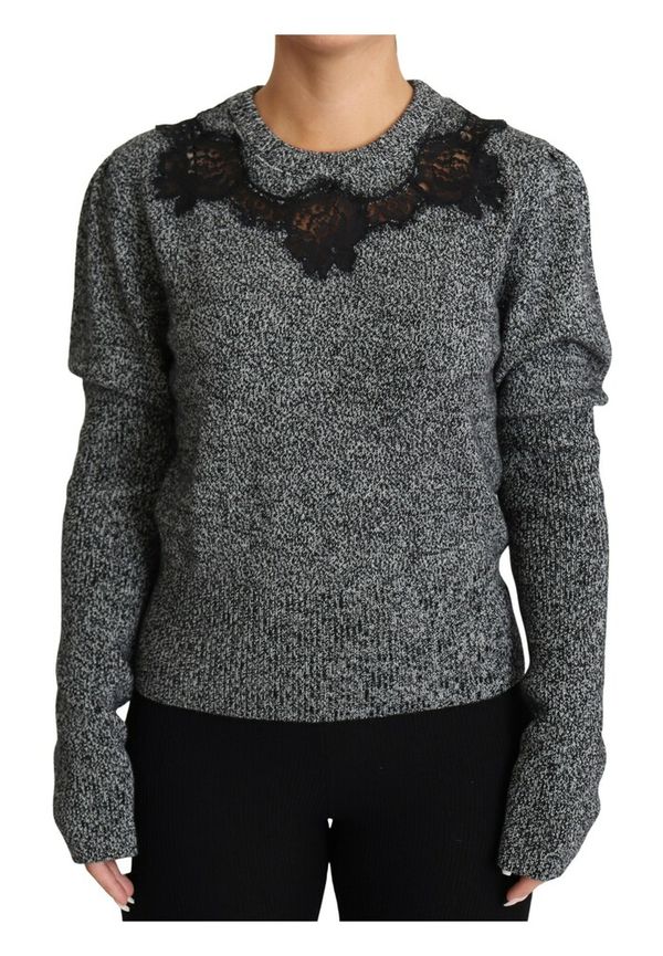 Dolce & Gabbana - Stickade tröjor & koftor - Grå - Dam - Storlek: Xl,3Xs