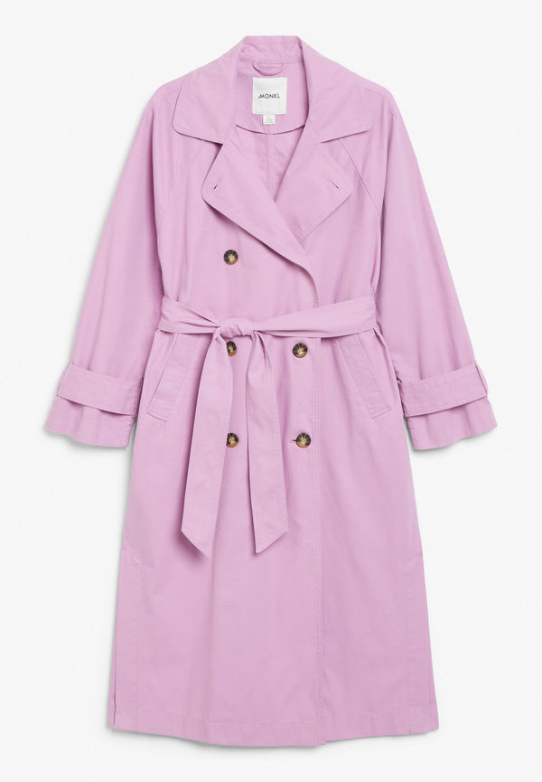 Double breasted front trench coat - Purple
