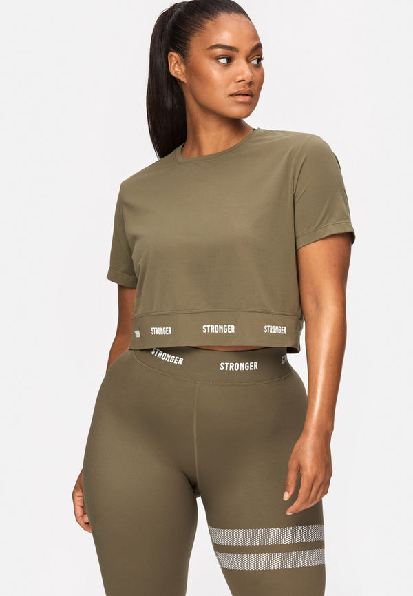 Epic Cropped Tee Burnt Olive