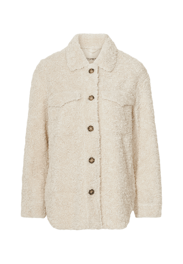 Esprit - Jacka i fuskpäls - Beige
