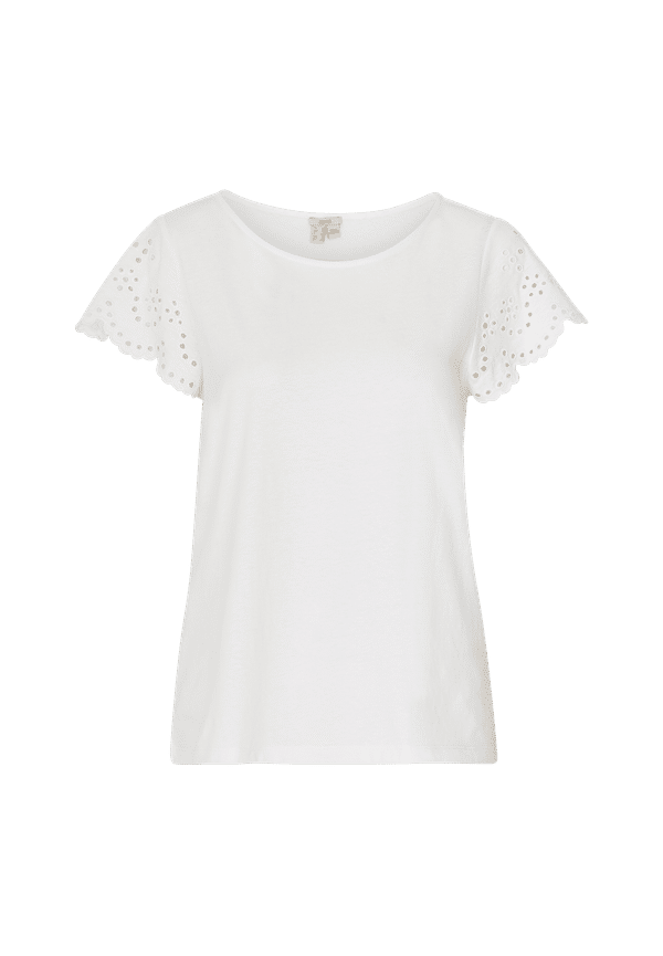 Esprit - Topp RCS Broderie T-shirt - Vit