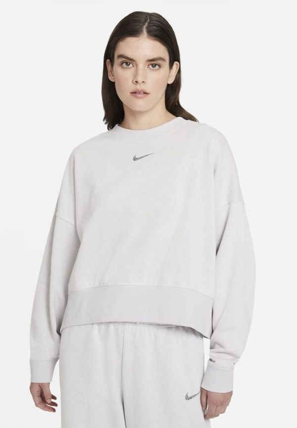 Extra stor fleecetröja med rund hals Nike Sportswear Collection Essentials för kvinnor - Grå