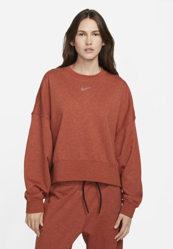 Extra stor fleecetröja med rund hals Nike Sportswear Collection Essentials för kvinnor - Orange