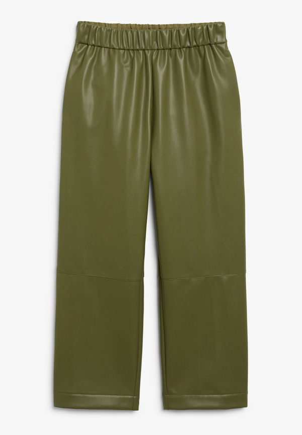 Faux leather trousers - Green