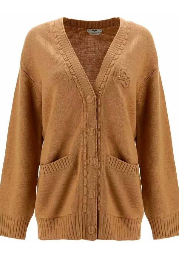 Fendi - Stickade tröjor & koftor - Brun - Dam - Storlek: XS