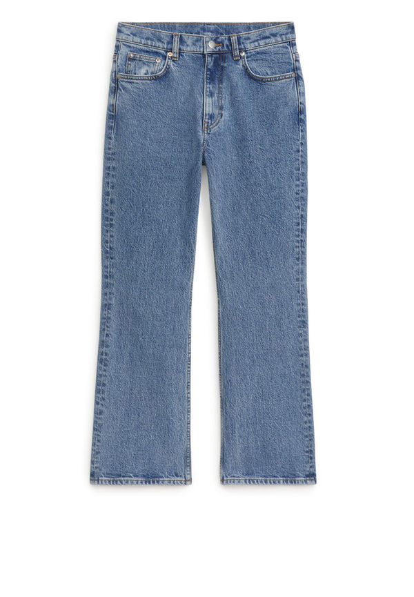 FLARED CROPPED Stretch Jeans - Blue