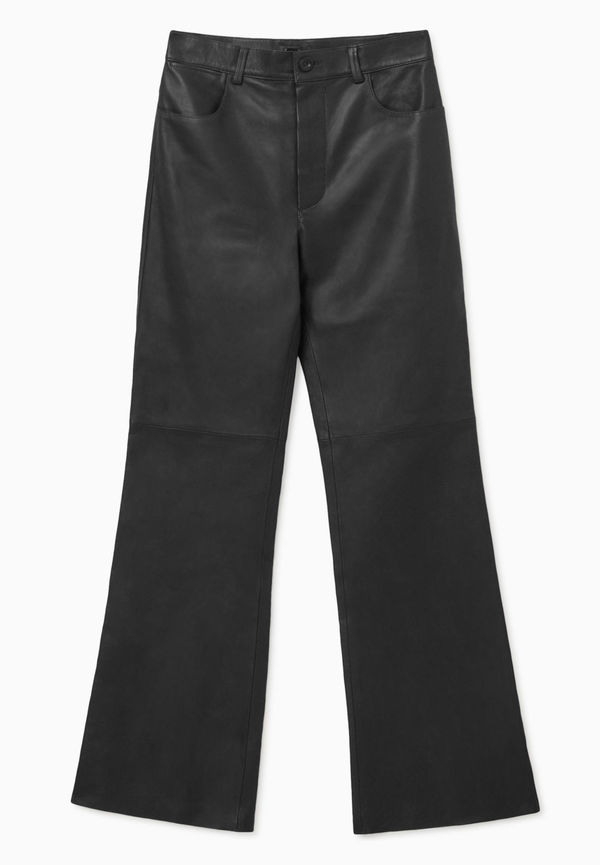 FLARED LEATHER TROUSERS