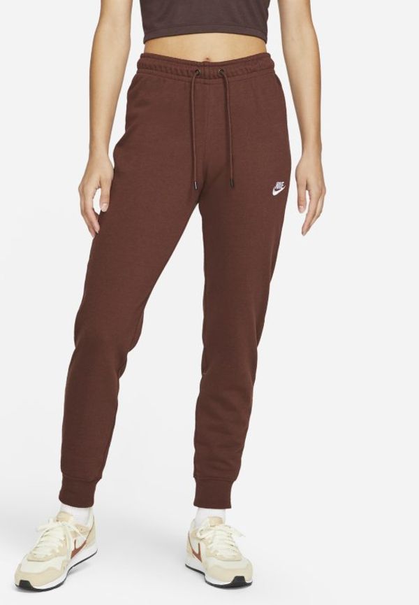 Fleecebyxor Nike Sportswear Essential med mellanhög midja för kvinnor - Brun