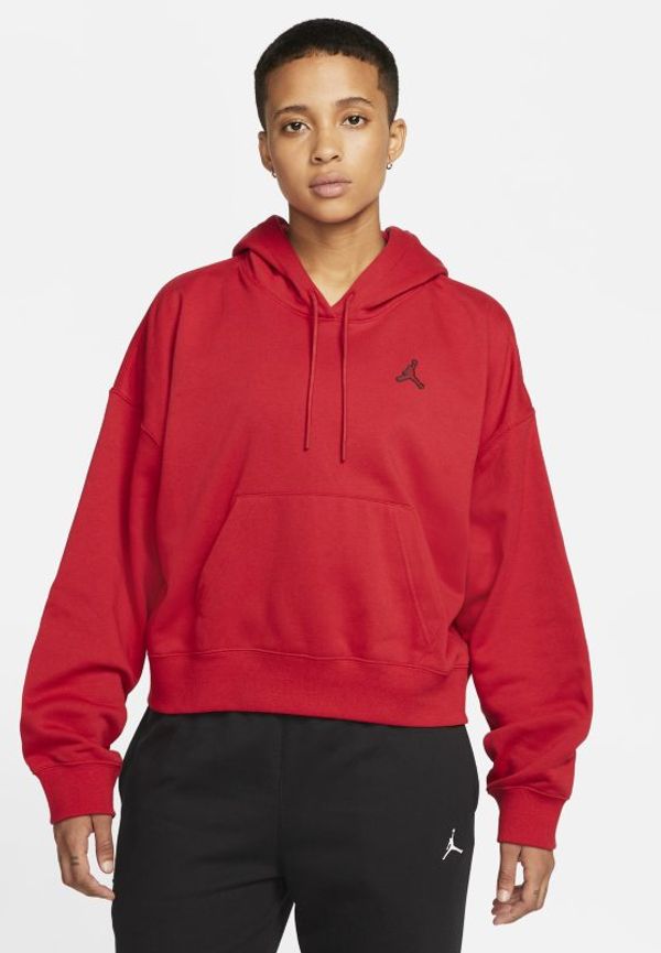 Fleecehuvtröja Jordan Essentials för kvinnor - Röd