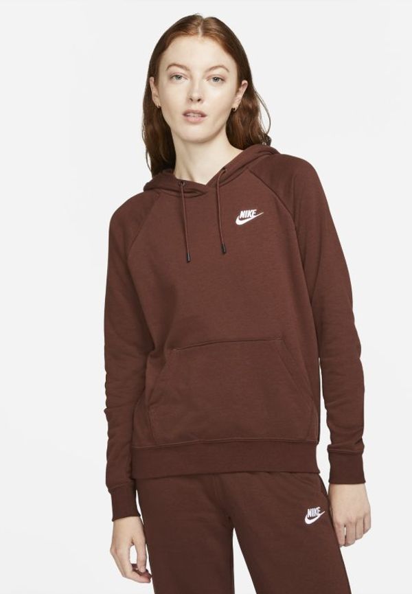 Fleecehuvtröja Nike Sportswear Essential för kvinnor - Brun