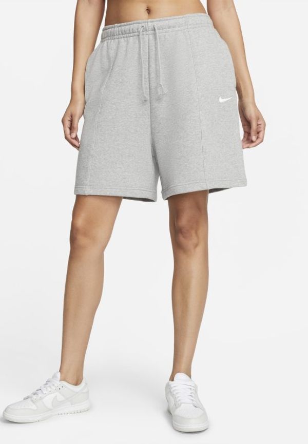 Fleeceshorts med hög midja Nike Sportswear Essential för kvinnor - Grå