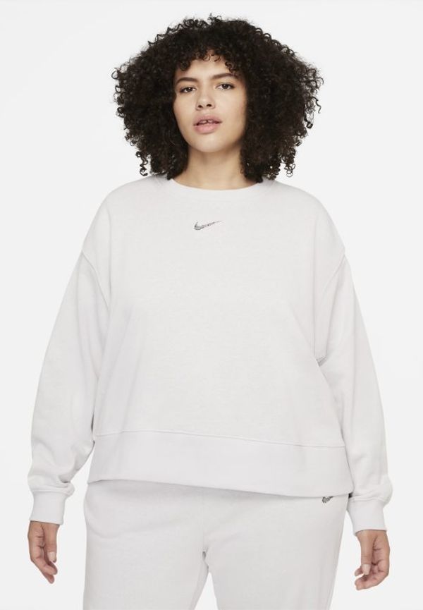 Fleecetröja i oversize-modell med rund hals Nike Sportswear Collection Essentials för kvinnor - Grå