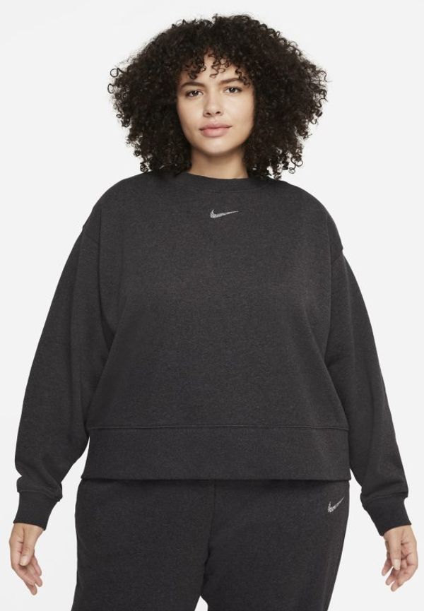 Fleecetröja i oversize-modell med rund hals Nike Sportswear Collection Essentials för kvinnor - Svart