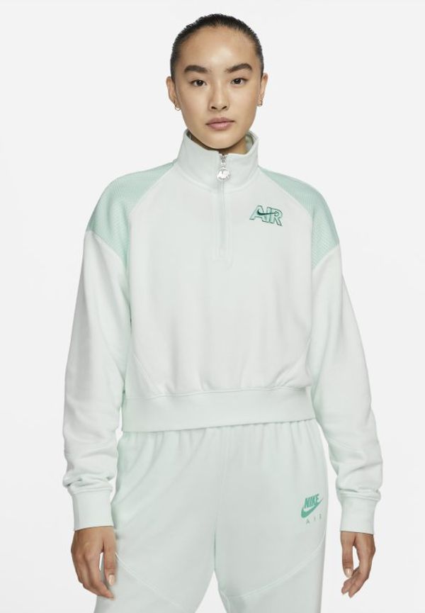 Fleecetröja med kvartslång dragkedja Nike Sportswear Air för kvinnor - Grön