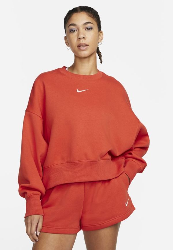 Fleecetröja med rund hals i oversize-modell Nike Sportswear Phoenix för kvinnor - Orange