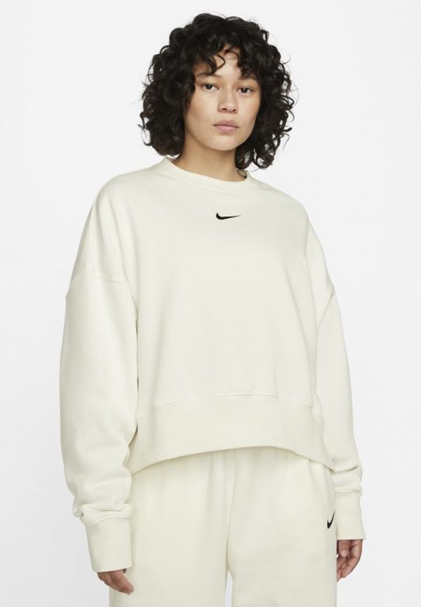 Fleecetröja med rund hals i oversize-modell Nike Sportswear Phoenix för kvinnor - Vit