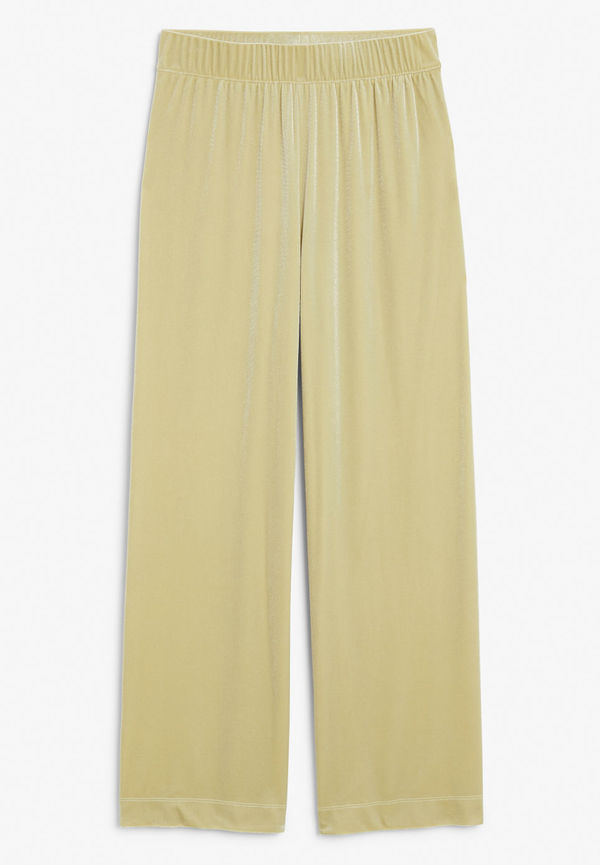 Flowy velvet trousers - Yellow