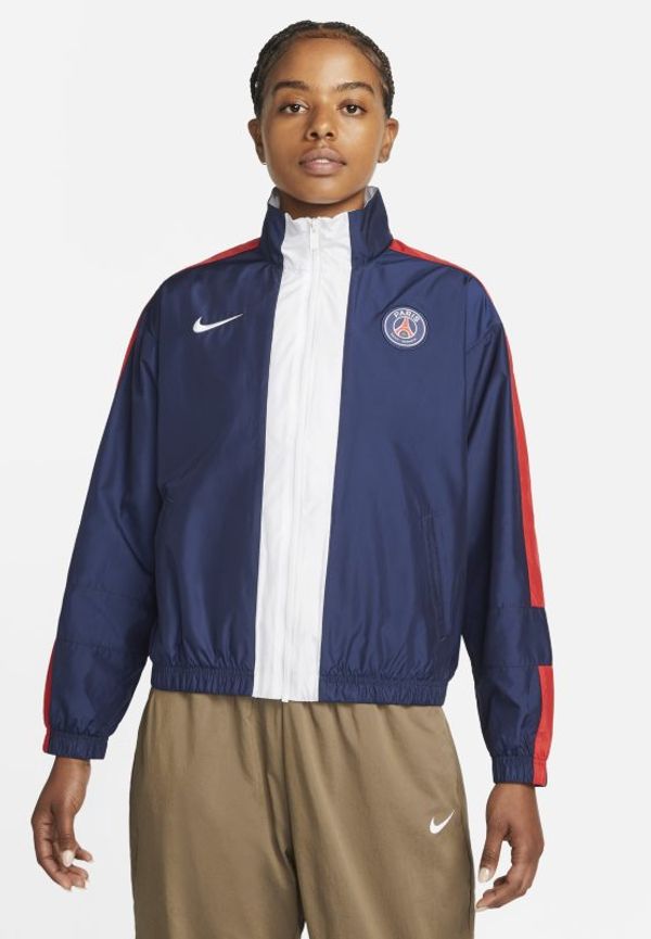 Fotbollsjacka Paris Saint-Germain Essential Nike med hel dragkedja för kvinnor - Blå